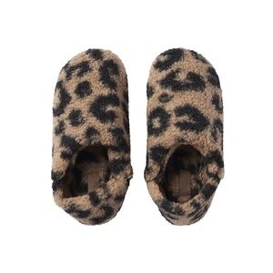 Skims Sherpa Convertible Leopard Print Slippers Sz 36